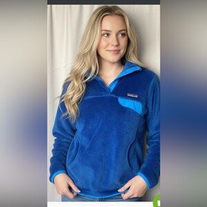 Patagonia Women’s Cozy Royal Blue Fleece Retool Snap T Pullover Gorpcore S